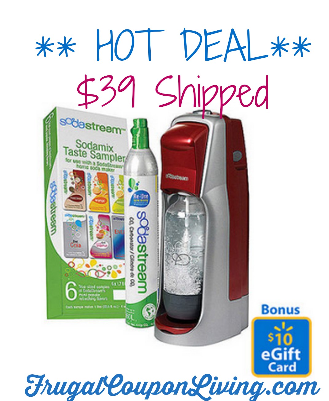 SodaStream Jet Home Soda Maker Starter Kit 39 (Includes 10 Walmart eCard)