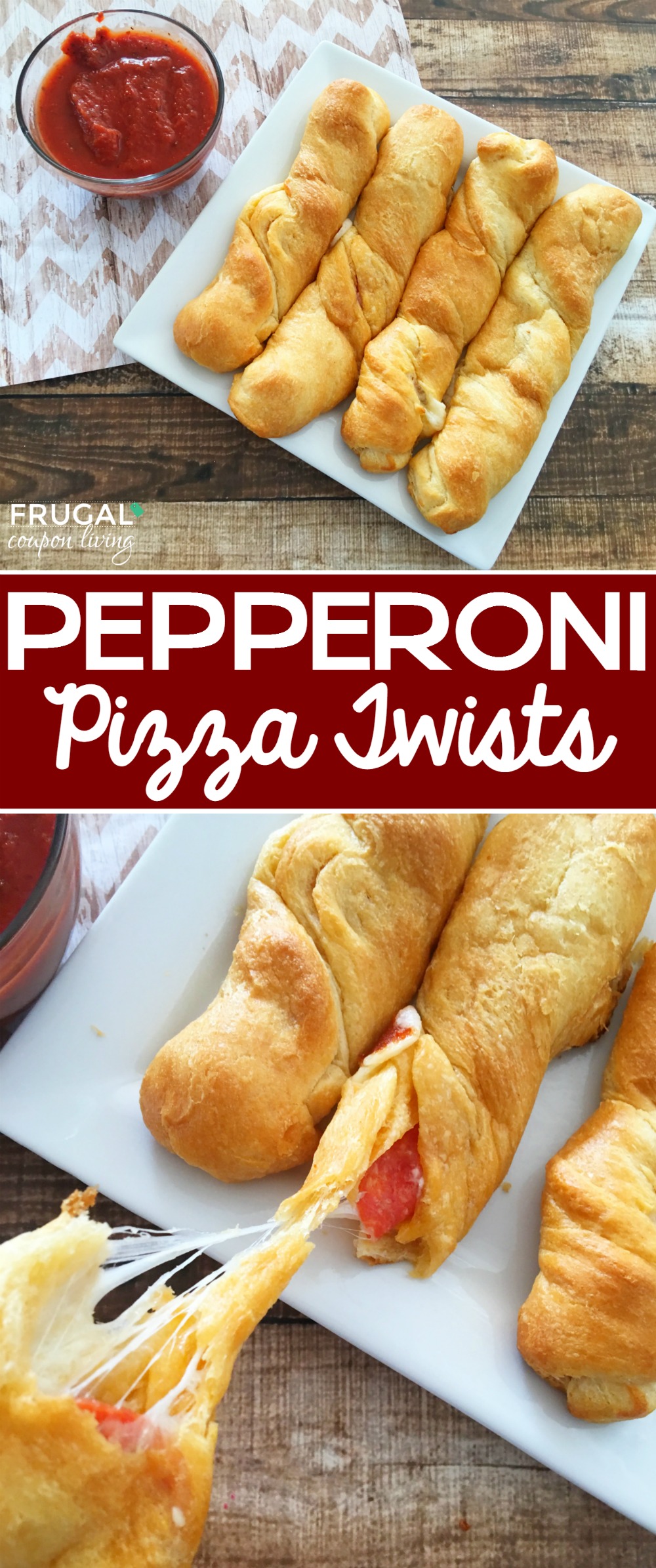 Homemade Pepperoni Pizza Twists made with Crescents