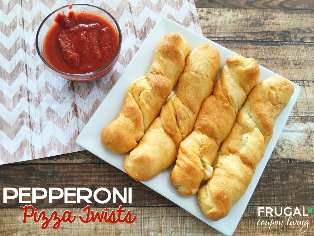 Homemade Pepperoni Pizza Twists made with Crescents