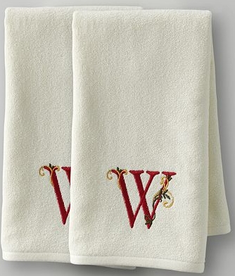 w monogrammed christmas towels