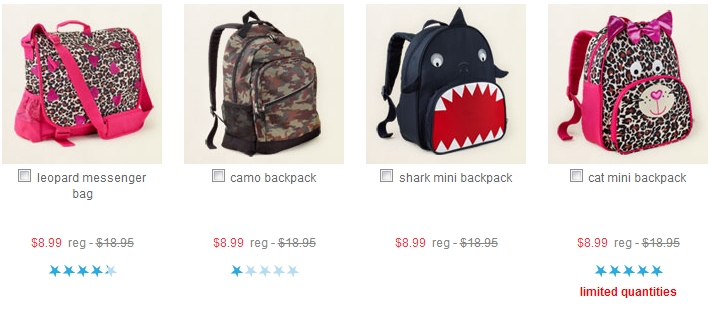 childrens place bookbags