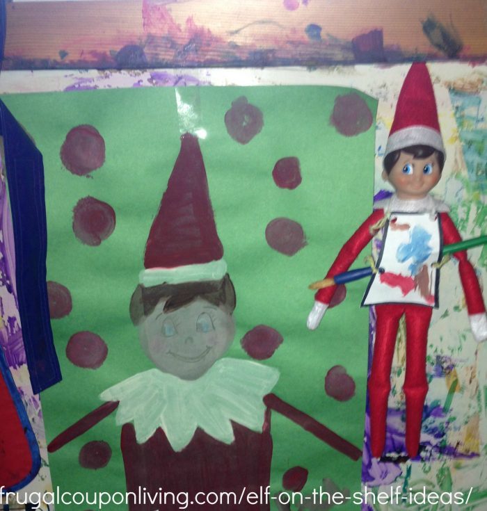Elf on the Shelf Paints a Portrait - Ideas for School