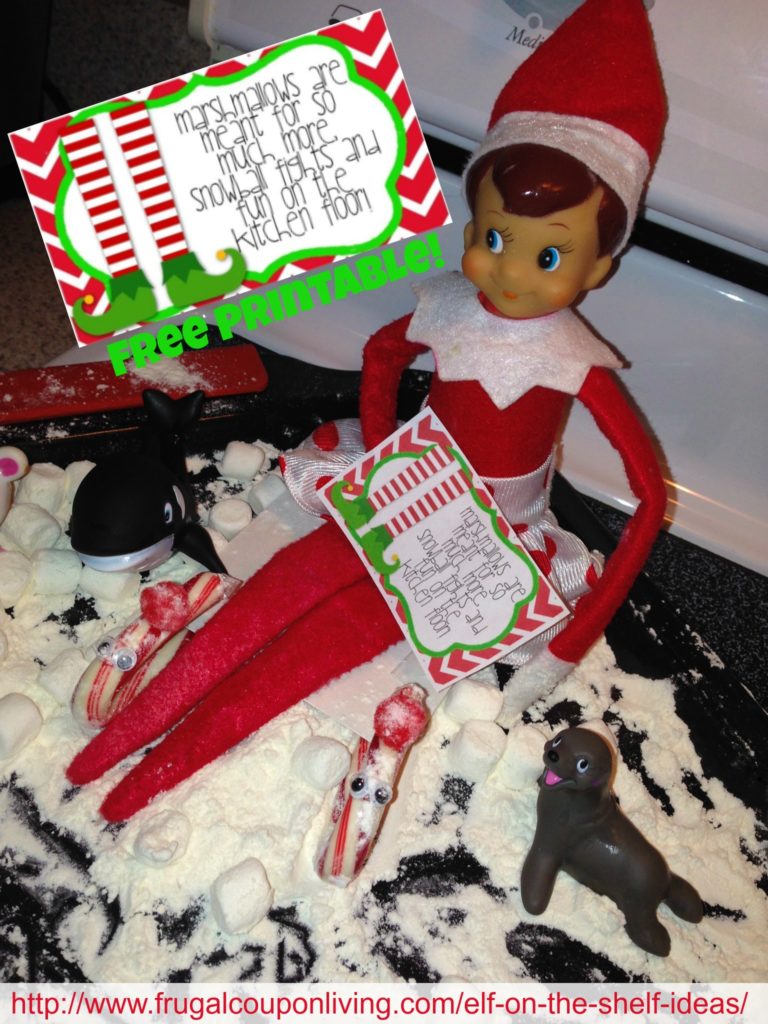 Elf on The Shelf Ideas Elf Plays in the Snow