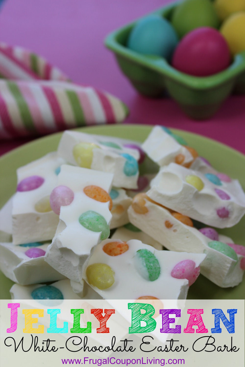 Two Ingredient Jelly Bean Bark Easter Recipe