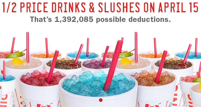 Half Price Drinks and Slushies at Sonic