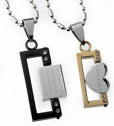 Father & Daughter Matching Pendant Set