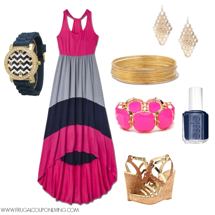 Frugal Fashion Friday Target Maxi Dress Outfit - Polyvore Concept