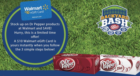 walmart gift card with dr. pepper purchase