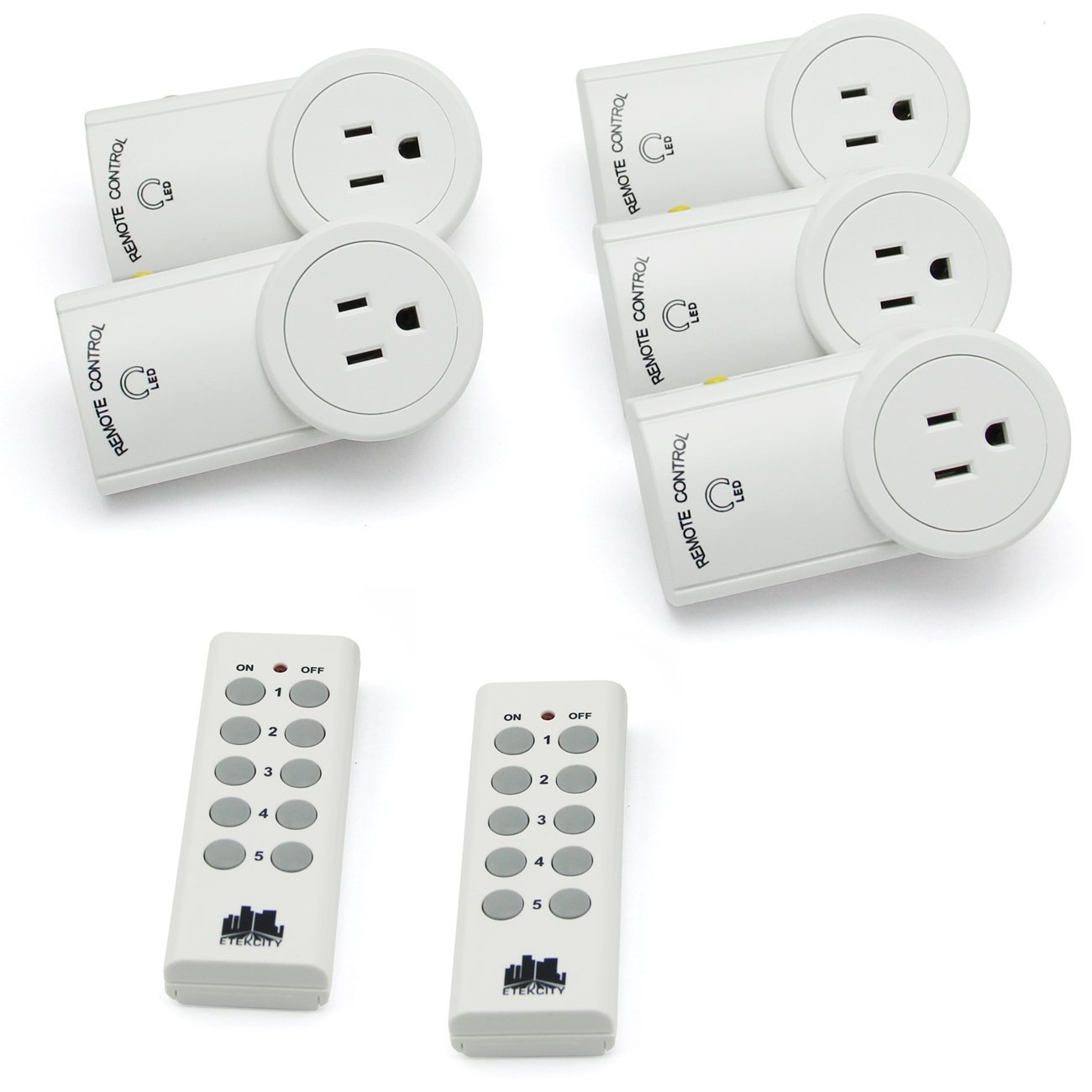 Etekcity® 5 Pack Auto-programmable Function Wireless Remote Control Outlet Light Switch