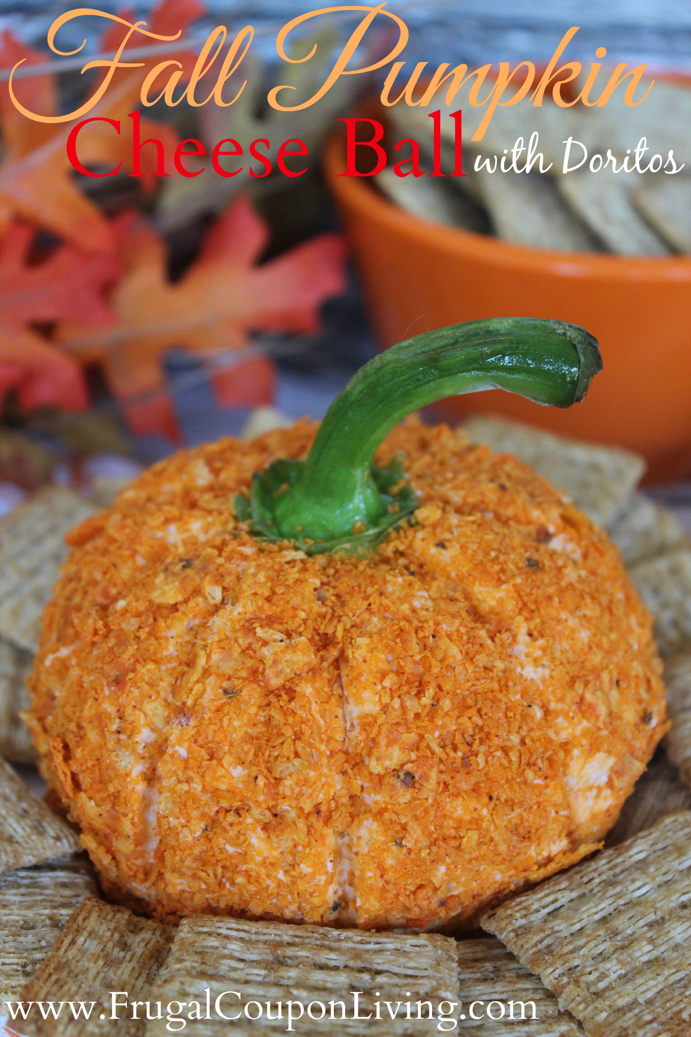 Pumpkin Cheese Ball Recipe with Doritos