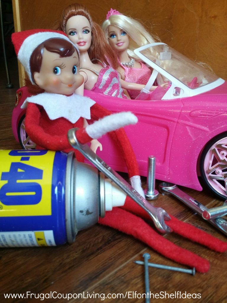 Elf-On-The-Shelf-Ideas-Frugal-Coupon-LIving-barbie-car