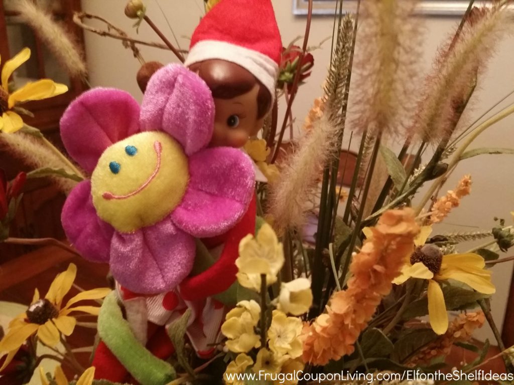 Elf-On-The-Shelf-Ideas-Frugal-Coupon-LIving-flower-arrangement