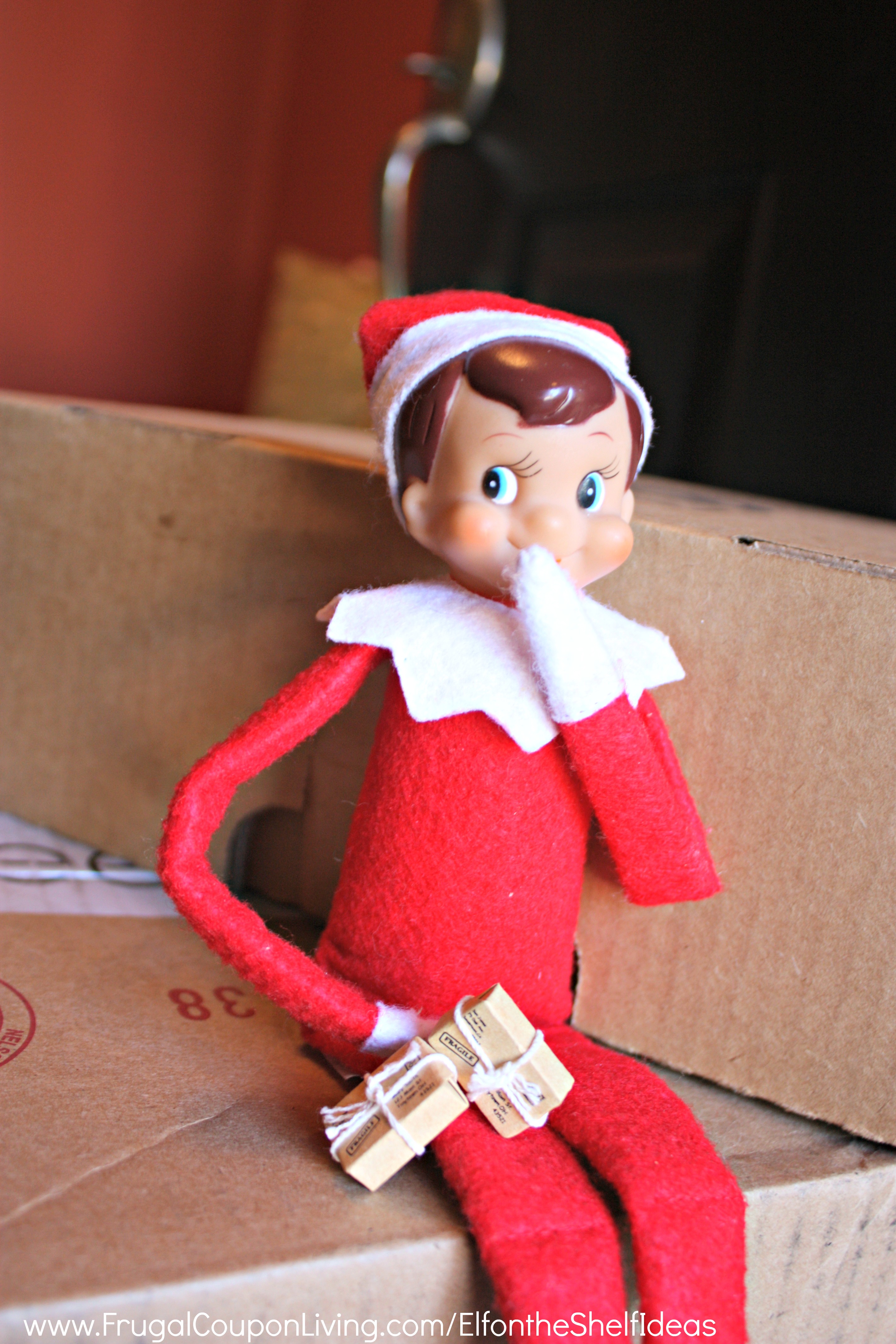  Elf  on the Shelf Ideas  Elf  Delivers Packages