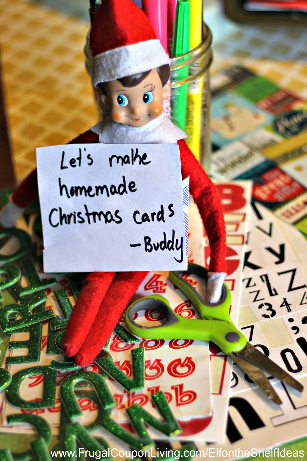 Elf on the Shelf Ideas - Elf Makes Christmas Cards1280 x 1920