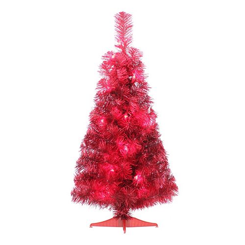 Cute Red 2ft. Pine PreLit Artificial Christmas Tree 7.92 from 22