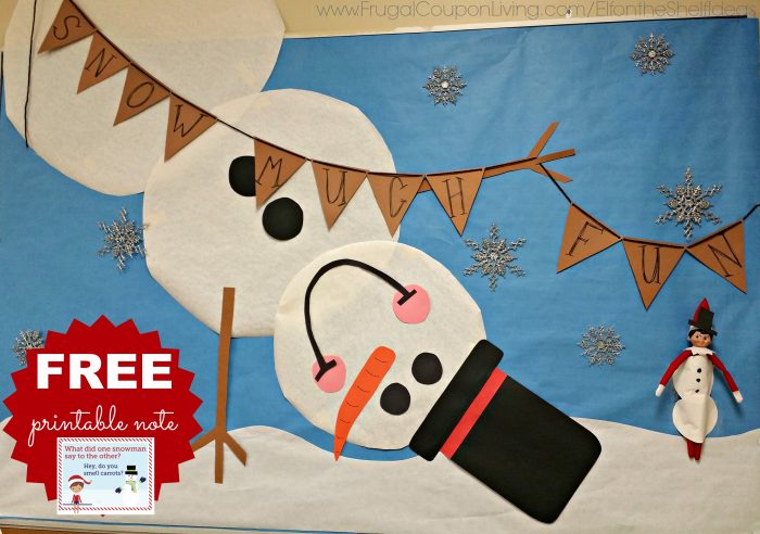 Elf on the Shelf Classroom Ideas with Snowman Bulletin Board