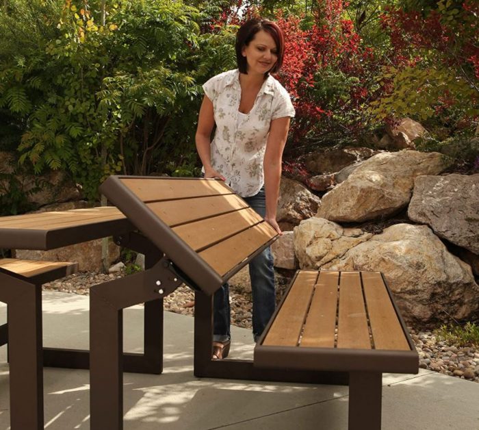 how to fold lifetime convertible bench