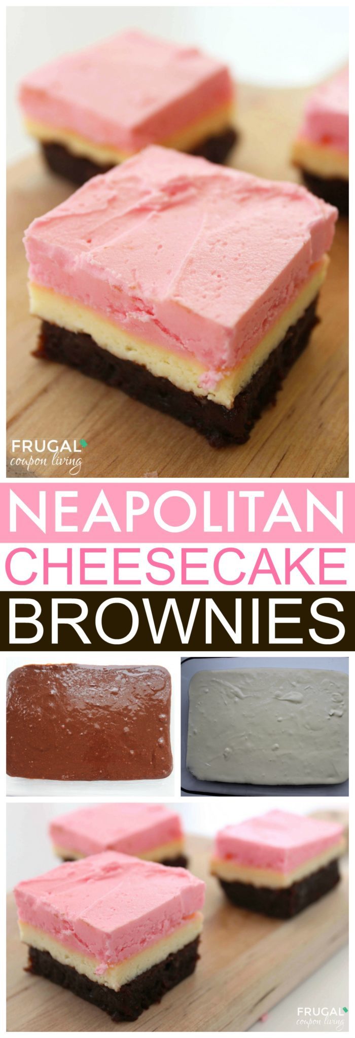 Neapolitan Cheesecake Brownies