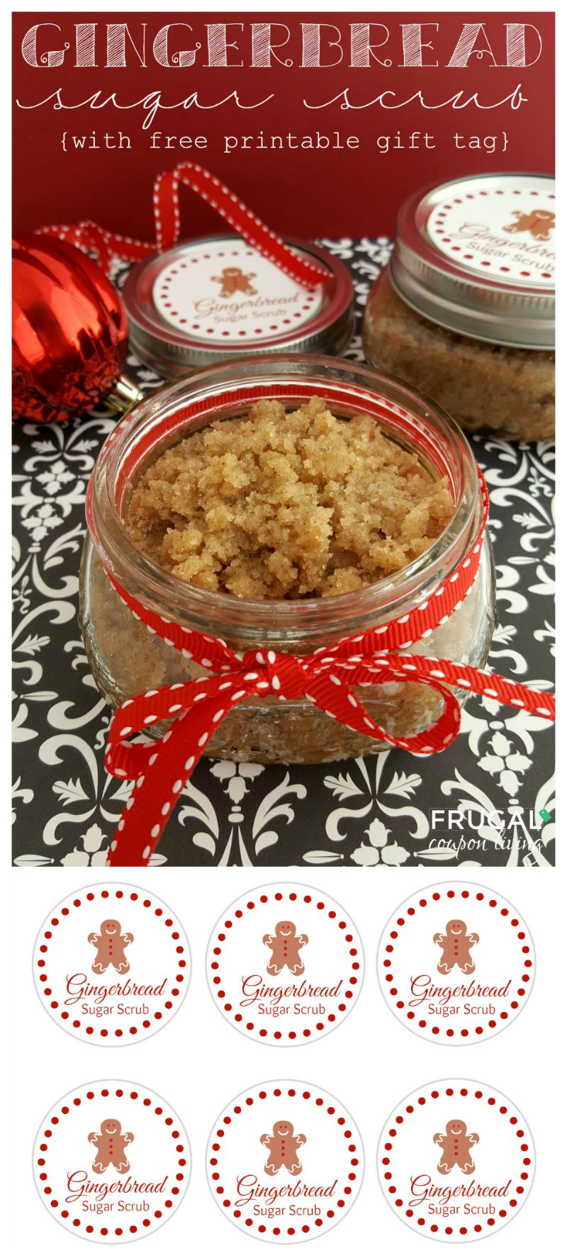 Gingerbread Sugar Scrub with FREE gift tags on Frugal Coupon Living
