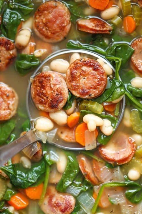 soup-spinach-bean-sausage