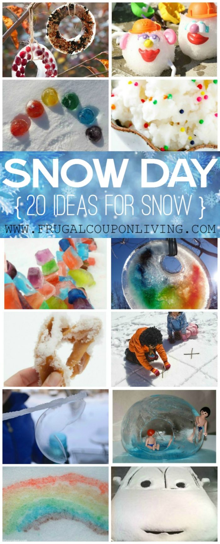 20 Snow Day Ideas on Frugal Coupon Living
