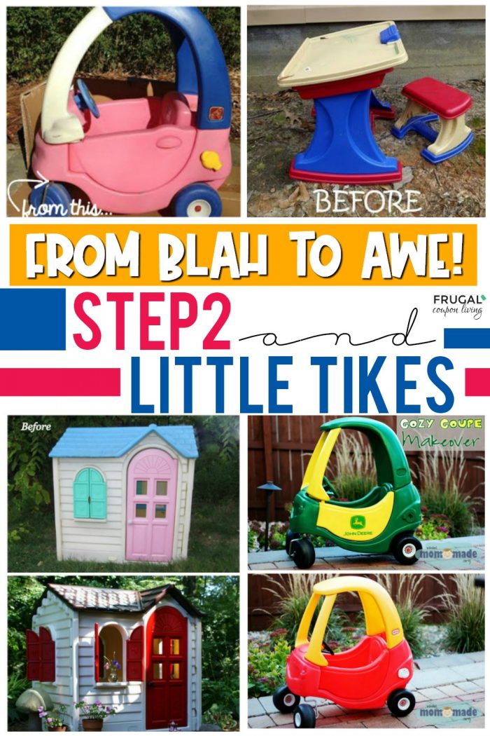 Little Tikes Playhouse Makeover & Step2 Painted Outdoor Toys