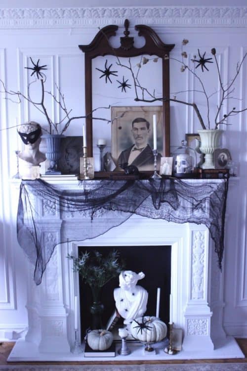 white-halloween-mantle