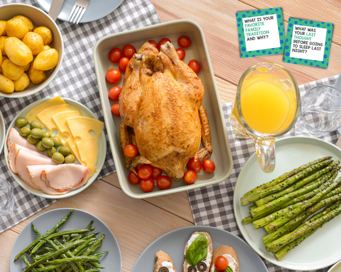 printable family dinner conversation starters for the dinner table