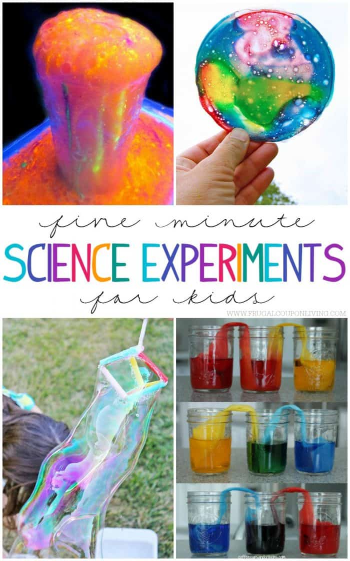 5 Minute Science  Experiments for Kids