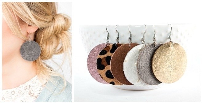 Leather Circle Earrings