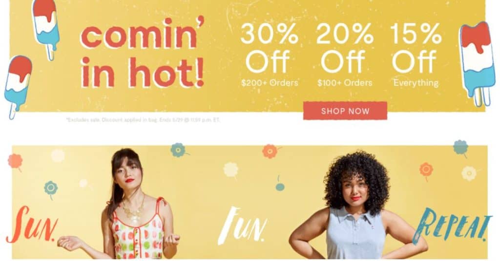 ModCloth Memorial Day sale