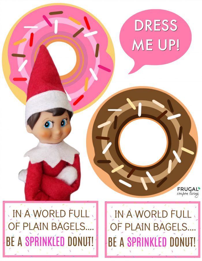 Elf on the Shelf Ideas | Elf is silly with this Doughnut Elf Costume