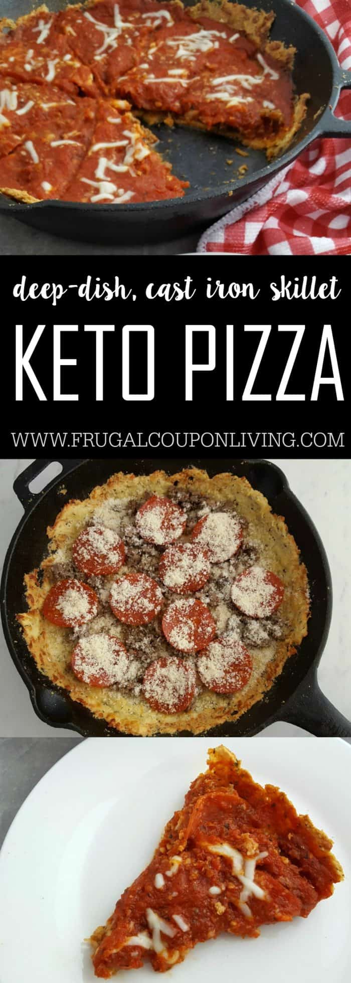Keto Pizza - Deep Dish Recipe in a Cast Iron Skillet