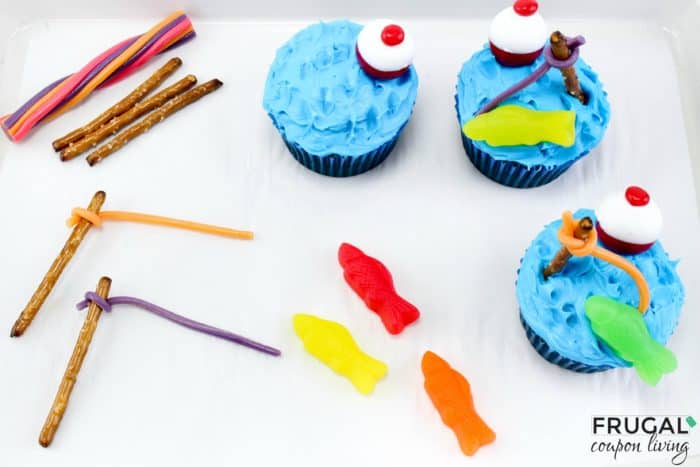 Fishing Cupcakes In Process