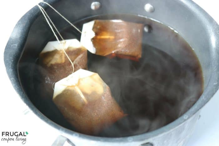boiling tea bags