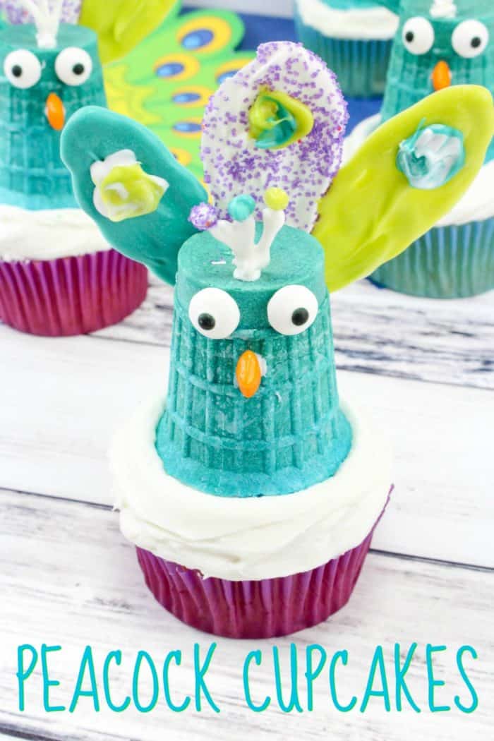 Peacock Cupcakes for Your Bird-Themed Party
