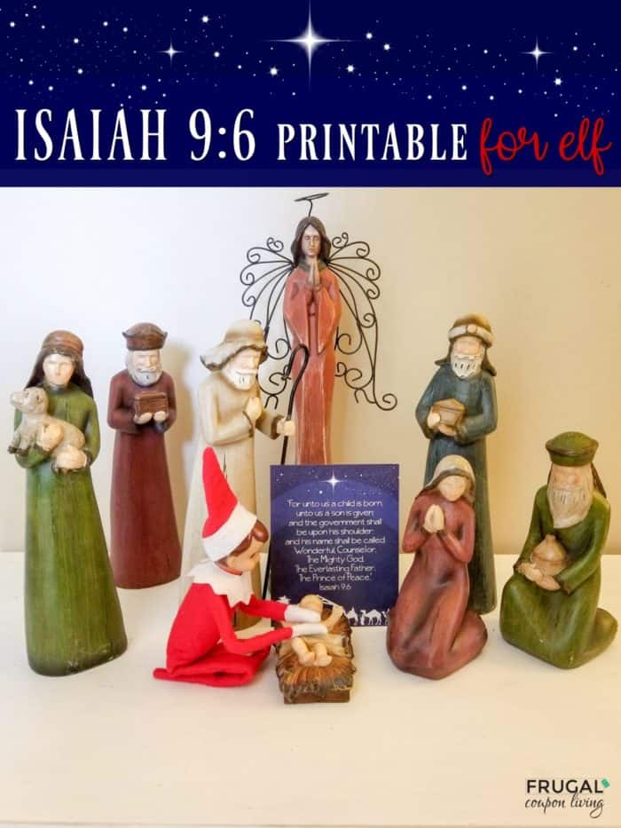 Elf on the Shelf Printable Bible Verse Isaiah 9:6