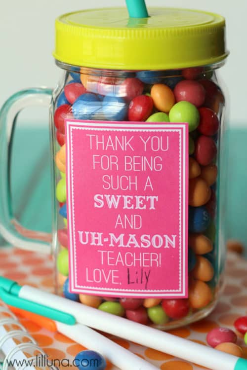 Mason Jar Gift Ideas for Teachers