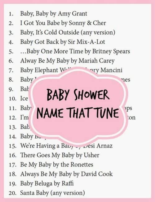 baby shower name that tune game