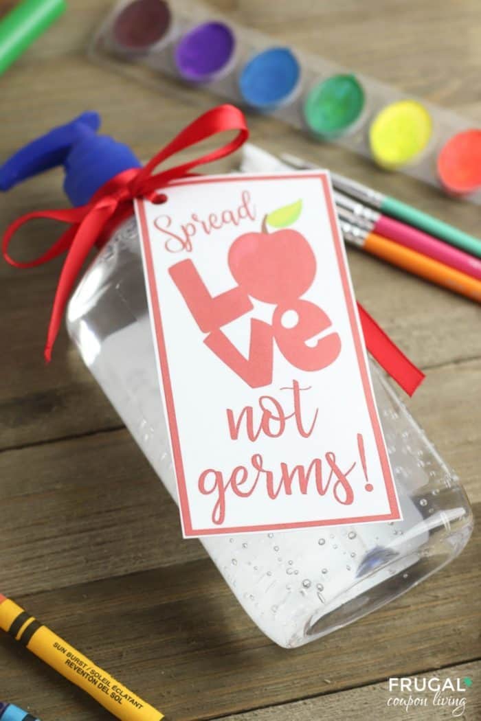 Punny Spread Love Not Germs Teacher Gift Tag