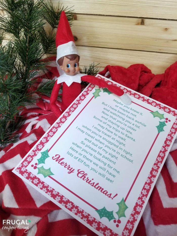 Elf on the Shelf Letter Template to Older Kids