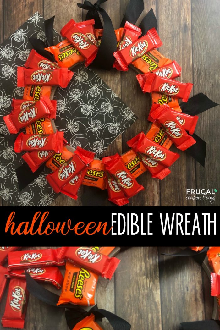 Reese's and KitKat Candy Wreath for Halloween