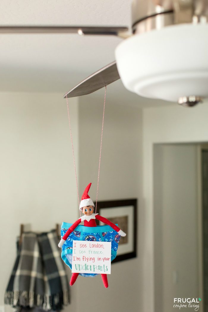 Ceiling Fan Funny Elf On The Shelf Idea