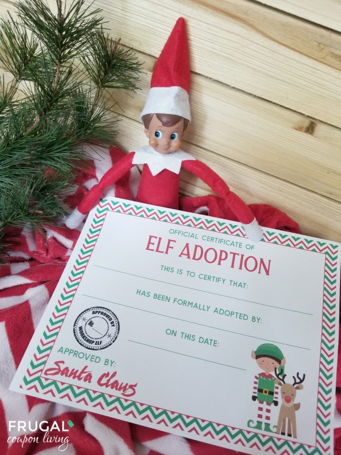 Elf on the Shelf Elf Adoption Certificate