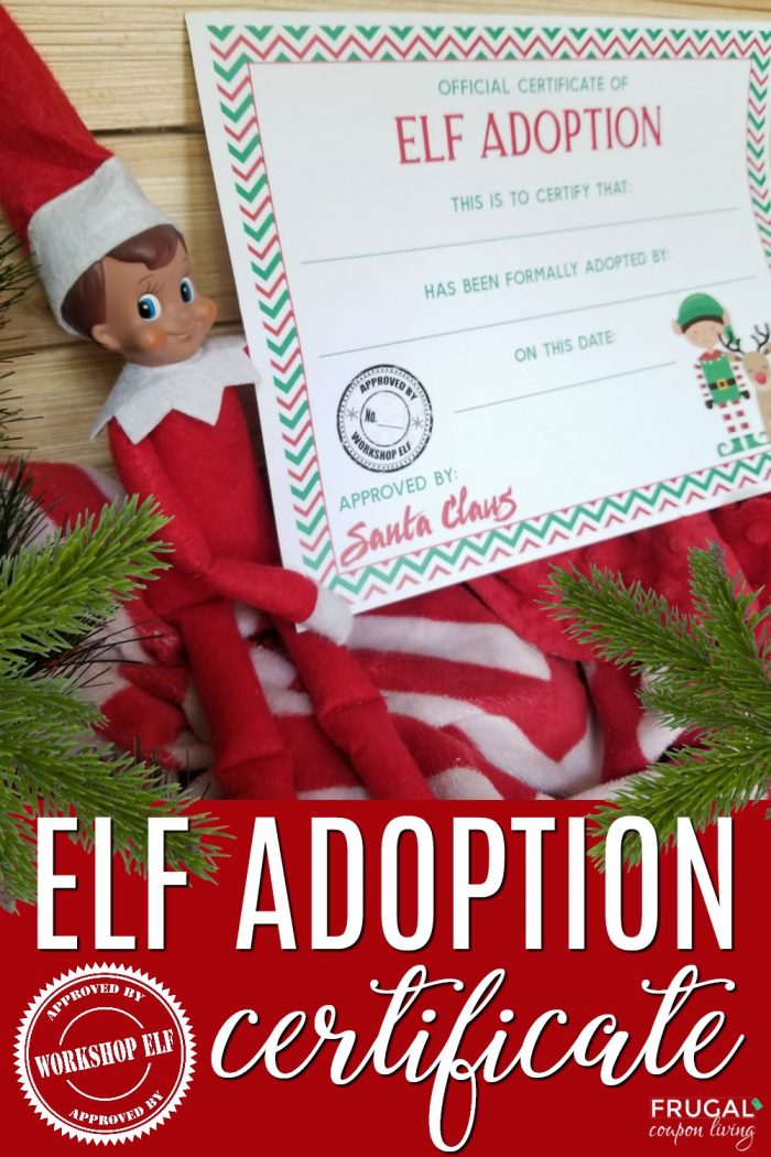 Official Certificate of Elf Adoption Printable