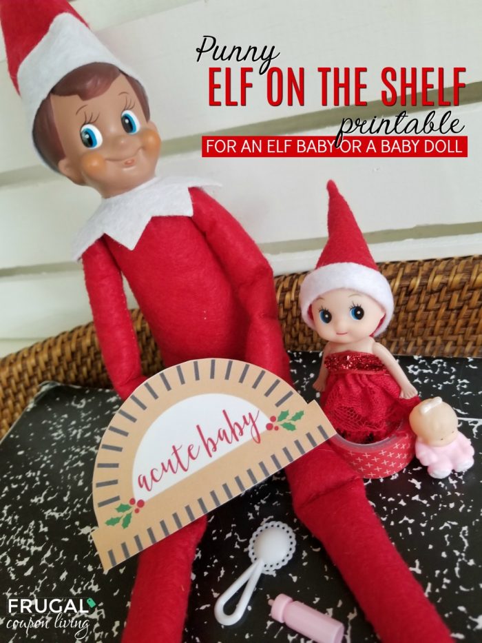 Punny Acute Elf Baby Printable for a cute baby elf or baby doll