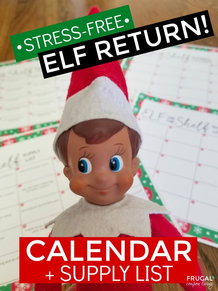Elf on the Shelf Ideas Calendar and Supply List