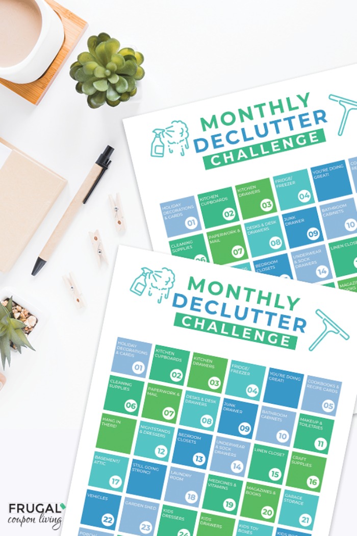 Home Organization Monthly Declutter Checklist