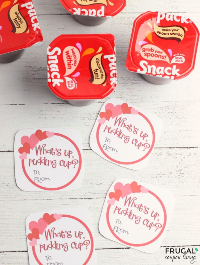 Pudding Cup Valentine Printables for Kids