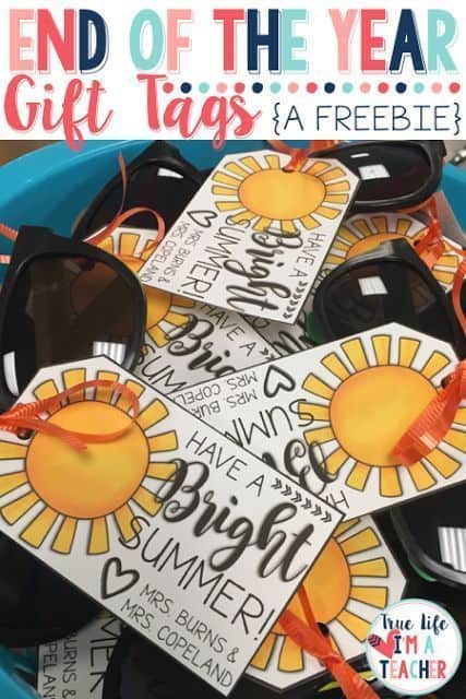 Have a Bright Summer Sunglasses student gift tag